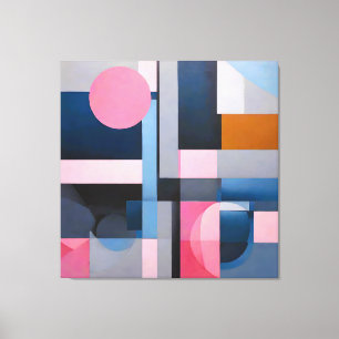 Subtile Blues & Pinks in geometrischer Abstraktion Leinwanddruck