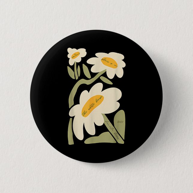 Subtile Blume Kamala Harris Boho Floral Button (Vorderseite)
