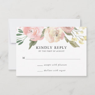 Subtile Blüten   Hochzeits-Antwortkarte RSVP Karte