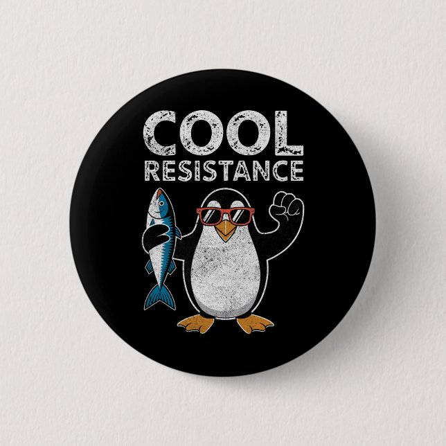 Subtile Coole Widerstandskraft - Pinguin - Protest Button (Vorderseite)