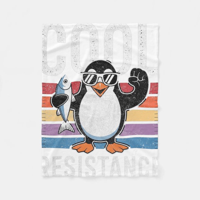 Subtile Coole Widerstandskraft - Pinguin - Protest Fleecedecke (Vorderseite)