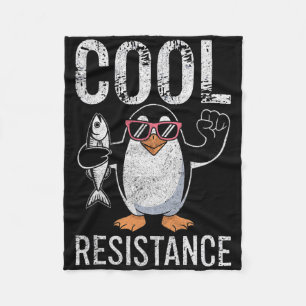 Subtile Coole Widerstandskraft - Pinguin - Protest Fleecedecke