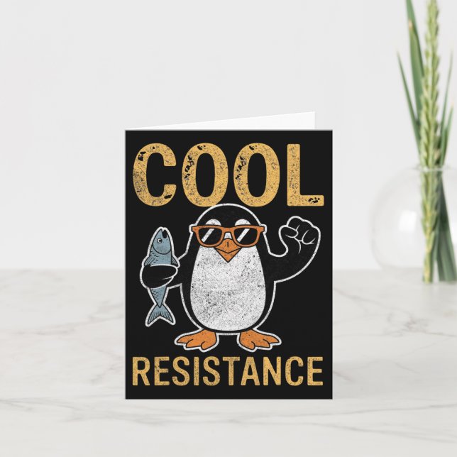 Subtile Coole Widerstandskraft - Pinguin - Protest Karte (Vorderseite)
