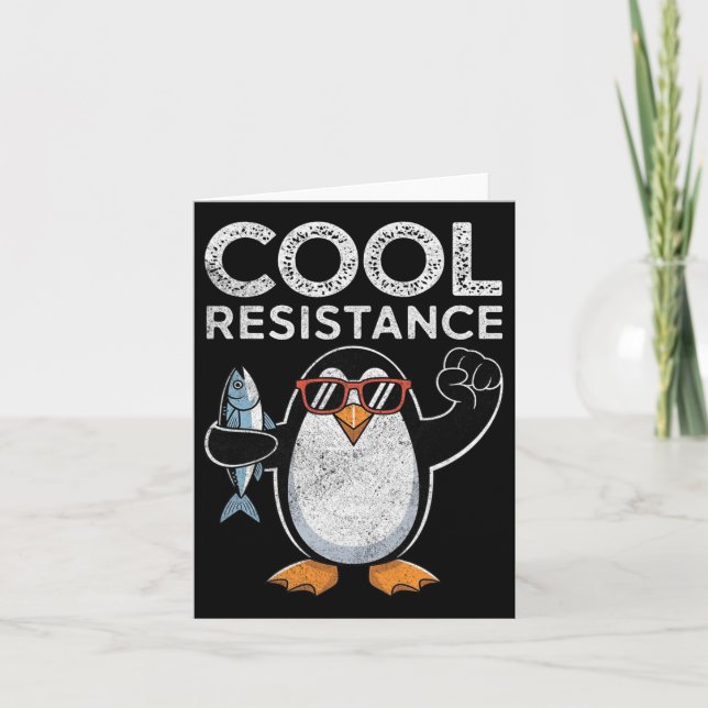 Subtile Coole Widerstandskraft - Pinguin - Protest Karte (Vorderseite)