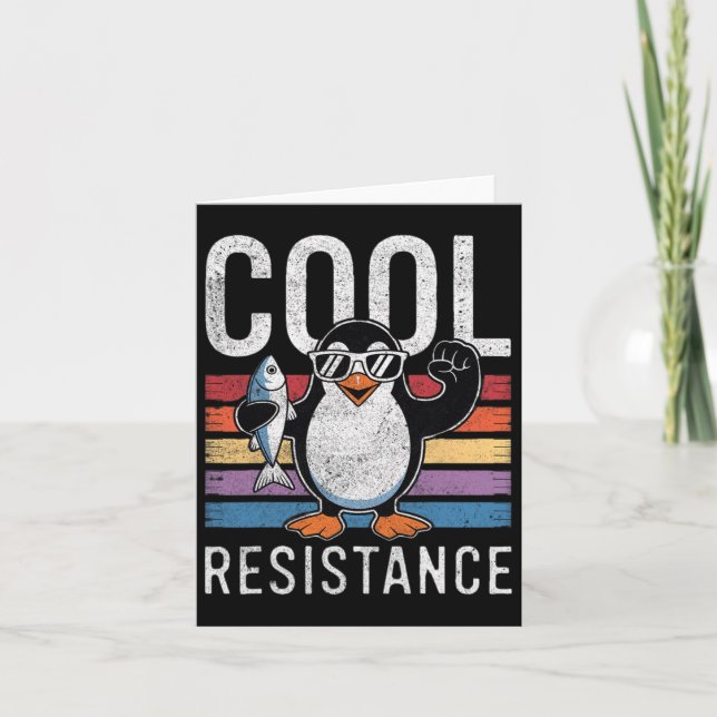 Subtile Coole Widerstandskraft - Pinguin - Protest Karte (Vorderseite)