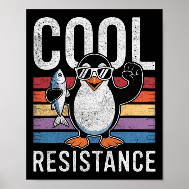 Subtile Coole Widerstandskraft - Pinguin - Protest Poster (Vorne)