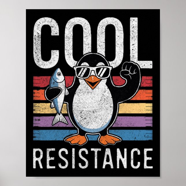 Subtile Coole Widerstandskraft - Pinguin - Protest Poster (Vorne)