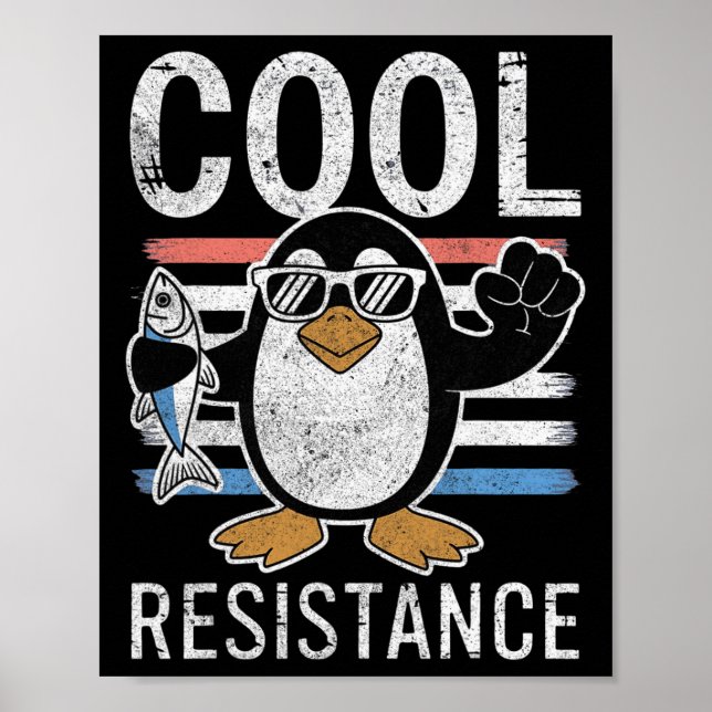 Subtile Coole Widerstandskraft - Pinguin - Protest Poster (Vorne)