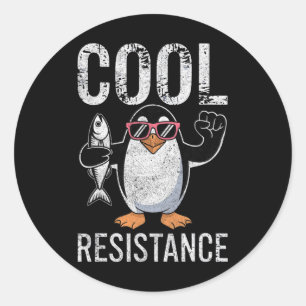 Subtile Coole Widerstandskraft - Pinguin - Protest Runder Aufkleber