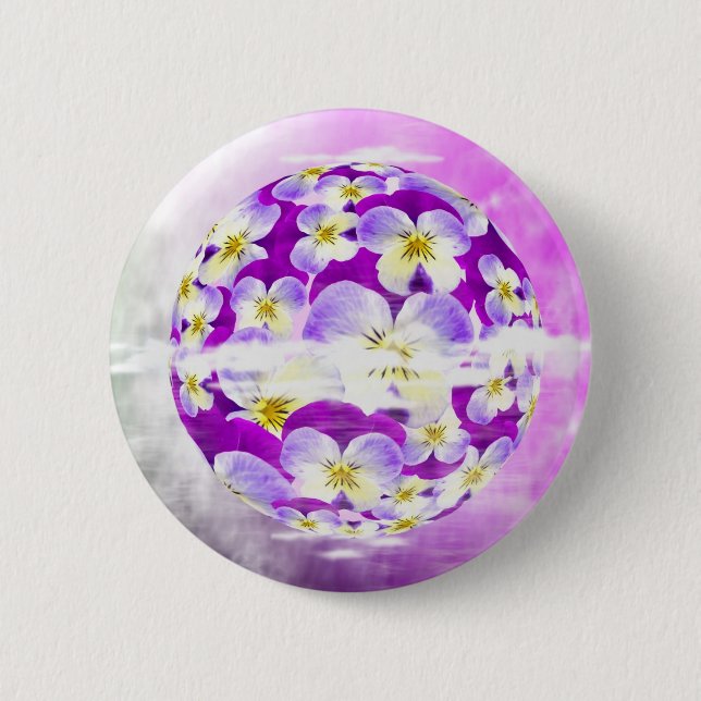 Subtile, einfache Violett-Pansy-Blume Button (Vorderseite)
