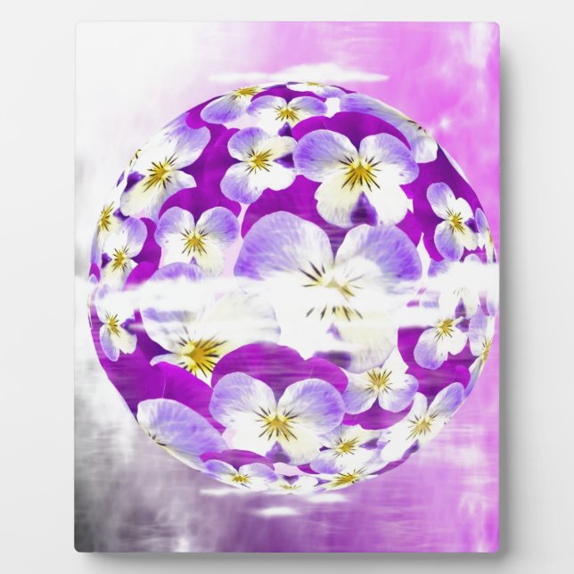 Subtile, einfache Violett-Pansy-Blume Fotoplatte (Vorderseite)