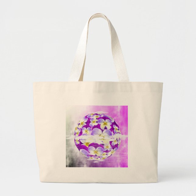 Subtile, einfache Violett-Pansy-Blume Jumbo Stoffbeutel (Vorne)