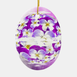 Subtile, einfache Violett-Pansy-Blume Keramikornament