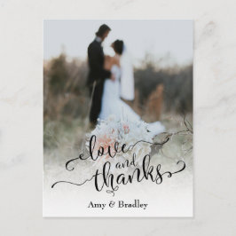 Subtile, elegante Art Hochzeit Liebe und Dank Postkarte