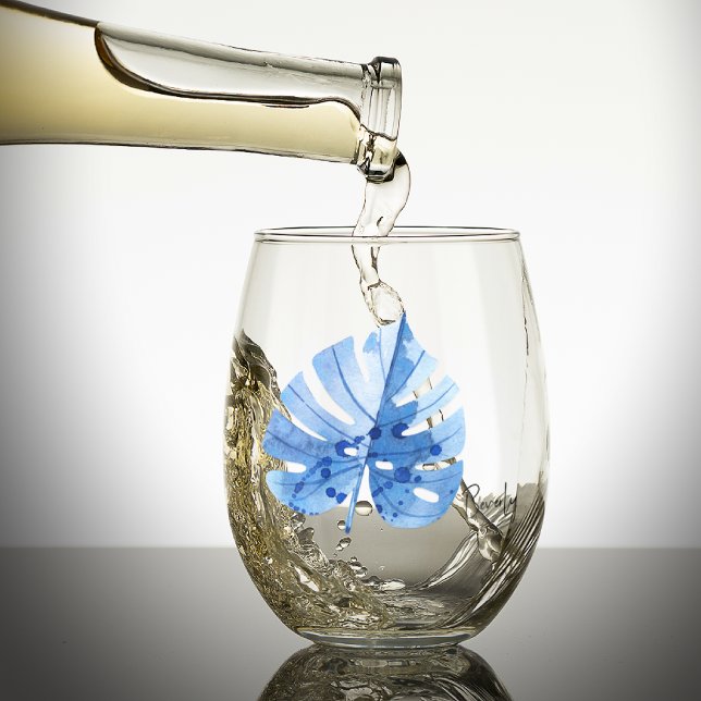 Subtile elegante Bezeichnung, Cobalt Tropical Mons Weinglas Ohne Stiel (Von Creator hochgeladen)