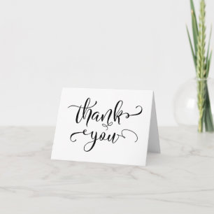 Subtile, elegante Dankbarkeit mit schwarzem Script Dankeskarte