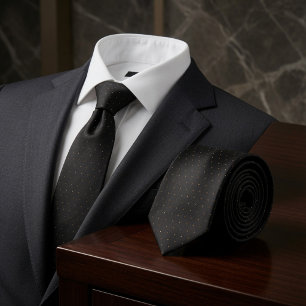 Subtile elegante schwarze und goldene Mikro-Punkte Krawatte