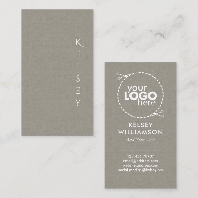 Subtile Fabric Elegante Logo Business Card Visitenkarte (Vorne/Hinten)
