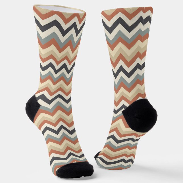Subtile Farben und Zigzag Muster Socken (Gewinkelt)