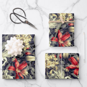 Subtile Farbgebung Wilde Geißblatt-Druck Geschenkpapier Set