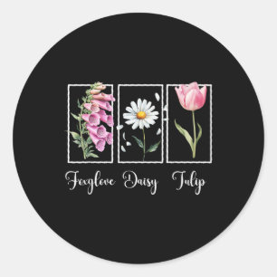 Subtile floral Anti Trump Resist Protest Foxglove Runder Aufkleber