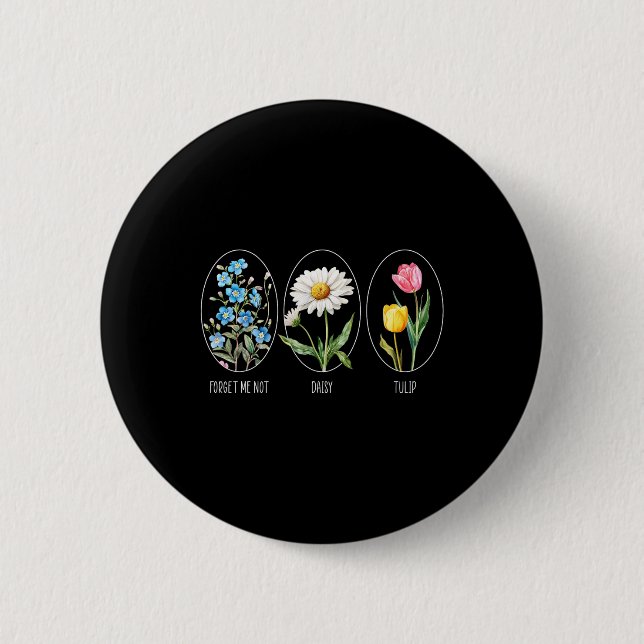Subtile florale 8647 Trump-Blume vergessen mich ni Button (Vorderseite)