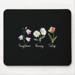 Subtile florale Anti-Trump-Foxglove-Daisy-Tulpen-B Mousepad