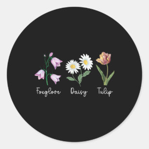 Subtile florale Anti-Trump-Foxglove-Daisy-Tulpen-B Runder Aufkleber