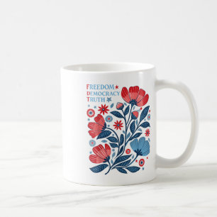 Subtile Freiheit Demokratie Wahrheit Boho Floral 4 Kaffeetasse