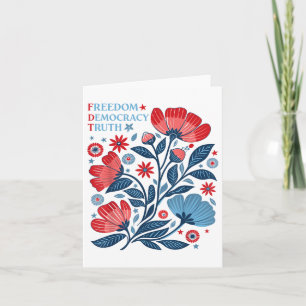 Subtile Freiheit Demokratie Wahrheit Boho Floral 4 Karte