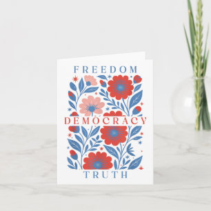 Subtile Freiheit Demokratie Wahrheit Boho Floral 4 Karte