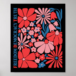 Subtile Freiheit Demokratie Wahrheit Boho Floral 4 Poster
