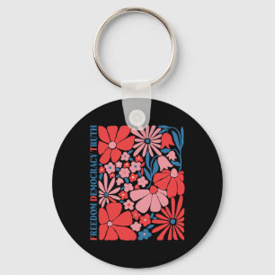 Subtile Freiheit Demokratie Wahrheit Boho Floral 4 Schlüsselanhänger
