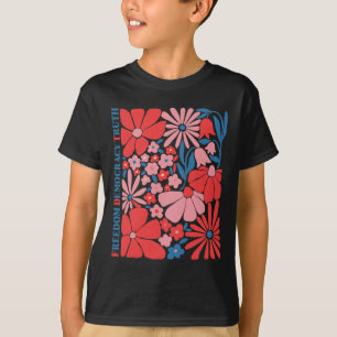 Subtile Freiheit Demokratie Wahrheit Boho Floral 4 T-Shirt