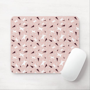 Subtile Geo-Sterne und -Dreiecke – Rosa Mousepad