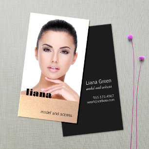 Subtile Gold Glitzer Modeling Fotokarte Visitenkarte