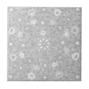 Subtile Gray Floral Vintage chinesische Blume Fliese