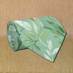 subtile grüne botanische Struktur Krawatte