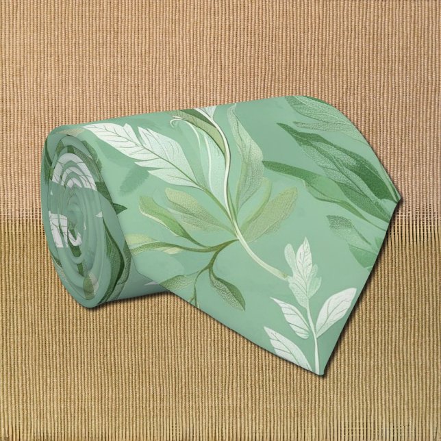 subtile grüne botanische Struktur Krawatte (Von Creator hochgeladen)