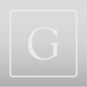 Subtile hellgraue Gradient Surname Monogram Aufkleber