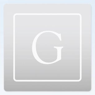 Subtile hellgraue Gradient Surname Monogram Etiketten