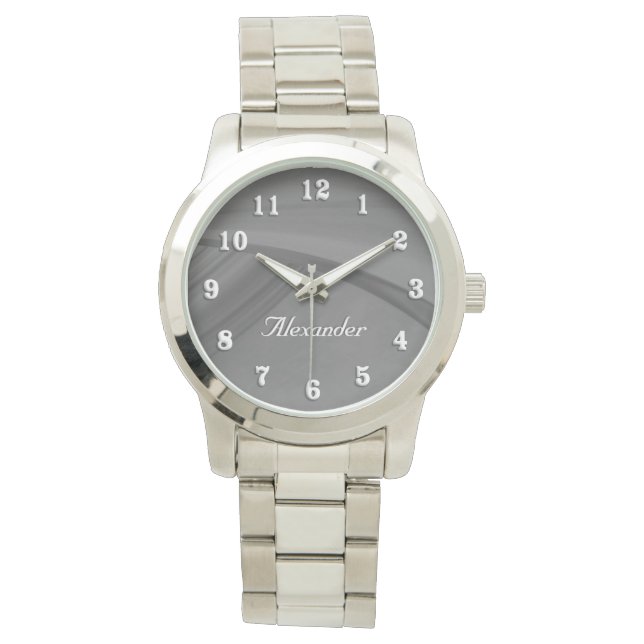 Subtile Holzkohle Armbanduhr (Vorderseite)