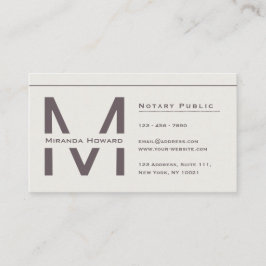 Subtile Ivory Minimalistisch Monogram Business Car Visitenkarte