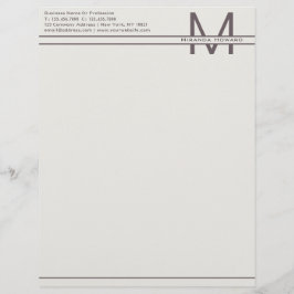 Subtile Ivory Minimalistisch Monogram Letterhead Briefbogen