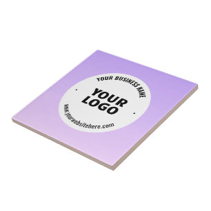 Subtile Light Lila Ombre & Your Business Logo Fliese