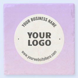Subtile Light Lila Ombre & Your Business Logo Steinuntersetzer