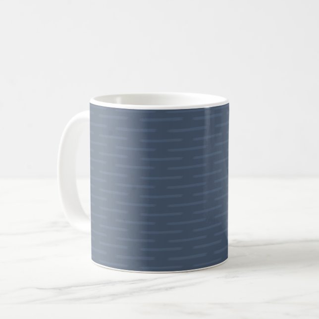 Subtile Linien auf dunklem Graublau Kaffeetasse (Vorderseite Links)