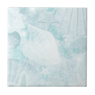 Subtile Meeresschalen Grafische Kunst Fliese