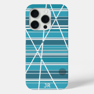 Subtile Monogram Aqua und weiß Abstrakt Case-Mate iPhone Hülle