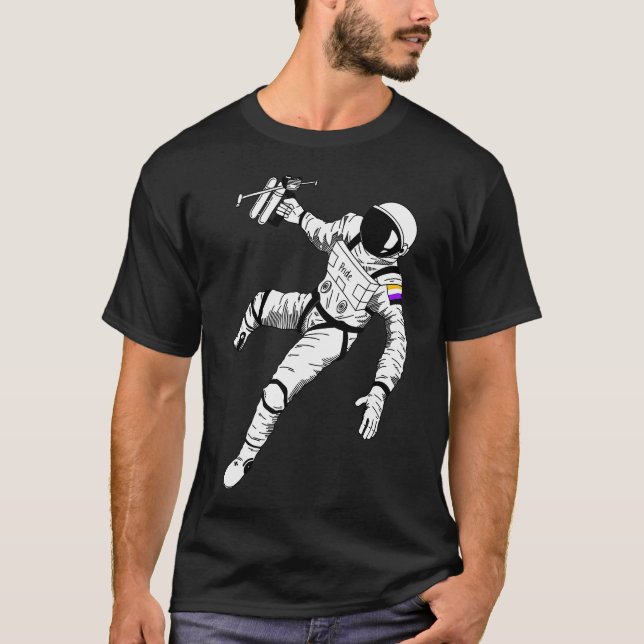 Subtile Non-Binary Pride Astronaut Lgbtq T-Shirt (Vorderseite)